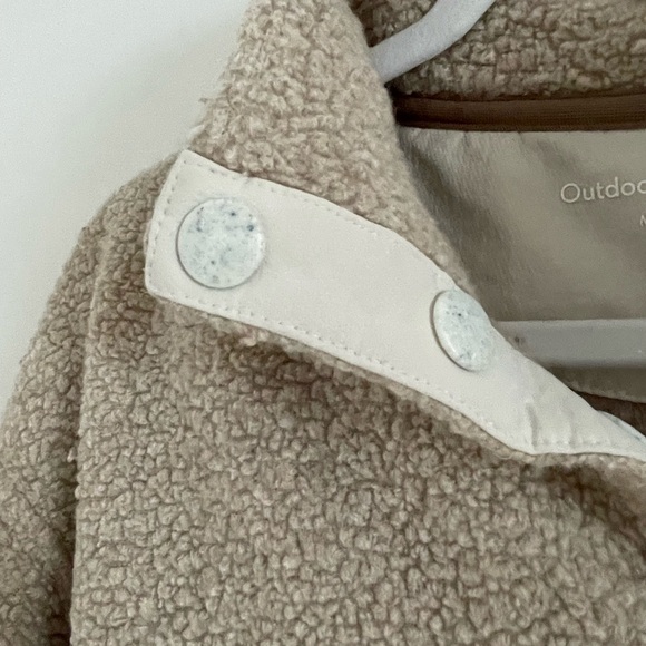 Outdoor Voices MegaFleece Snap Up Pullover Fleece Tan Hiking Camping Outdoor - Picture 3 of 6